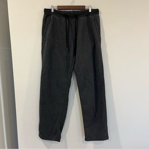 Lululemon mens XL sweatpants grey elastic waist logo drawings pockets activewear